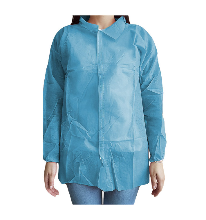Camice Cadetto in TNT PP 35gr. Con Velcro Blu (100 Pezzi) Camice Cadetto in TNT PP 35gr. Con Velcro Blu (100 Pezzi)