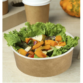 Contenitori di Carta Kraft Con Coperchio PP 33Oz/1000ml (25 Pezzi)