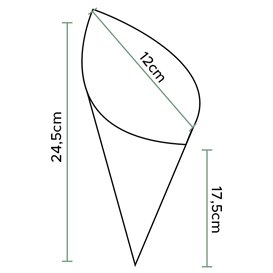Cono di Carta Greaseproof Parchment 240mm 100g (2.000 Pezzi)