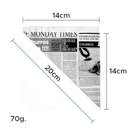 Cono di Carta Greaseproof Parchment 200mm 70g (2.000 Pezzi)
