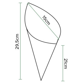 Cono di Carta Greaseproof Parchment 295mm 250g (2000 Pezzi)