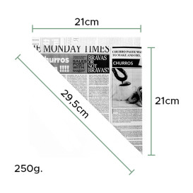 Cono di Carta Greaseproof Parchment 295mm 250g (2000 Pezzi)