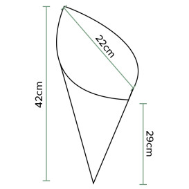 Cono di Carta Greaseproof Parchment 420mm 600g (1.000 Pezzi)