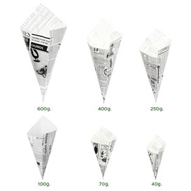 Cono di Carta Greaseproof Parchment 295mm 250g (2000 Pezzi)