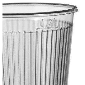 Bicchiere Plastica "Ribbed" PS Trasparente 200 ml (1.000 Pezzi)