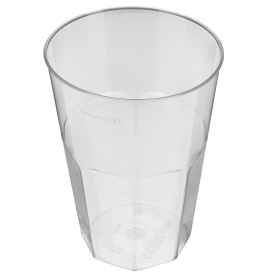 Bicchiere di Plastica "Deco" PS Trasparente 300 ml (30 Pezzi)