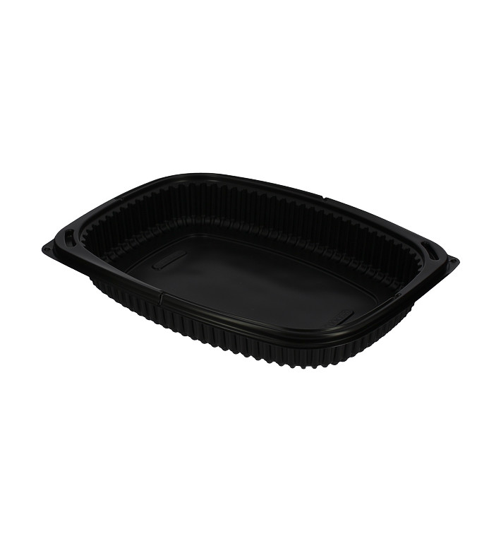 Contenitori Rettangolare Plastico PP Nero 1050ml 255x189x45mm (40 Pezzi)