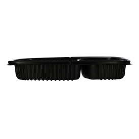 Contenitori Rettangolare Plastico PP 2SC Nero 1050ml 255x189x45mm (320 Pezzi)