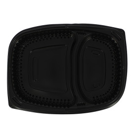 Contenitori Rettangolare Plastico PP 2SC Nero 1050ml 255x189x45mm (320 Pezzi)