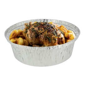 Contenitore in Alluminio 1400ml Circolari per Pollo (125 Pezzi)