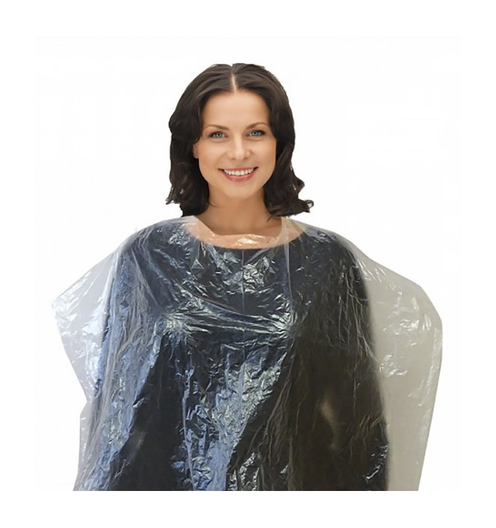 Mantella per Tinta in Polietilene 83x110cm Trasparente(50 Pezzi) Mantella per Tinta in Polietilene 83x110cm Trasparente(50 Pezzi)
