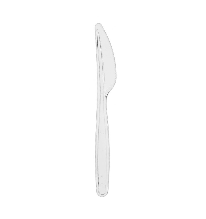 Coltello di plastica PS Riutilizzabile Trasparente 18cm (50 Pezzi) Coltello di plastica PS Riutilizzabile Trasparente 18cm (50 Pezzi)