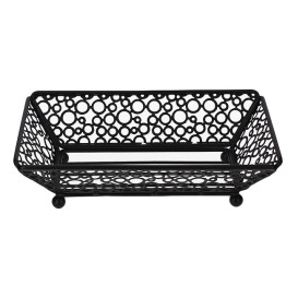 Cesto Rettangolare Acciaio Nero 210x140x65mm (1 Pezzi)