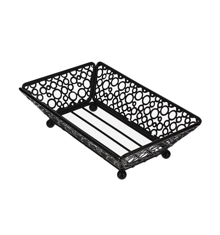 Cesto Rettangolare Acciaio Nero 210x140x65mm (6 Pezzi) Cesto Rettangolare Acciaio Nero 210x140x65mm (6 Pezzi)