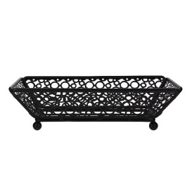 Cesto Rettangolare Acciaio Nero 210x140x65mm (6 Pezzi)