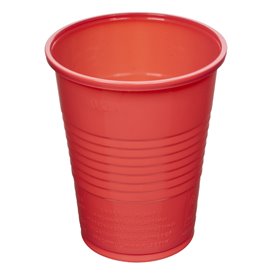 Bicchiere di Plastica PS Rosso 200ml Ø7cm (50 Pezzi)