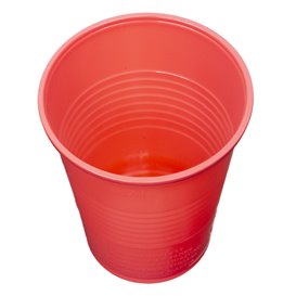 Bicchiere di Plastica PS Rosso 200ml Ø7cm (50 Pezzi)