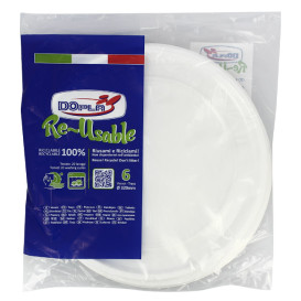 Piatto Riutilizzabile PS Rotondo Bianco Ø32cm (10 Pezzi)