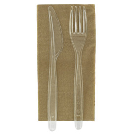 Set Posate Riutilizzabili PS 2 pezzi + Tovagliolo (250 Pezzi)