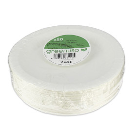 Piatto di Carta Tondo Anti-grasso Bianco Ø18cm 220g/m² (400 Pezzi)