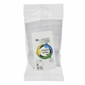 Cucchiaino di plastica PS Riutilizzabile Trasparente 12,5cm (50 Pezzi)