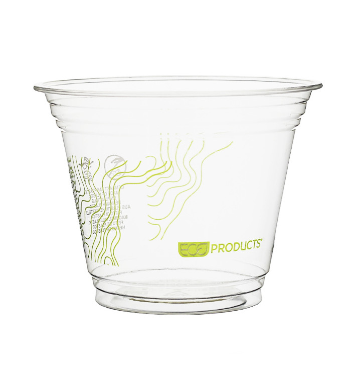 Bicchiere Amido di Mais PLA "Green Stripe" 265ml (50 pezzi) Bicchiere Amido di Mais PLA "Green Stripe" 265ml (50 pezzi)