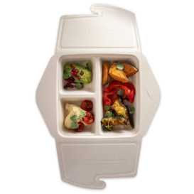Contenitori Canna Zucchero 3S MenuBox 21x21x4cm 900ml (100 Pezzi)