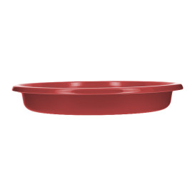 Piatto Fondo Riutilizzabile Economico PS Rosso Ø20,5cm (25 Pezzi)