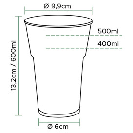 Bicchiere riutilizzabile PS "Diamant" Cristal 600ml (25 Pezzi)