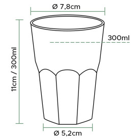 Bicchiere Plastica "Deco" PP Trasparente 300 ml (30 Pezzi)