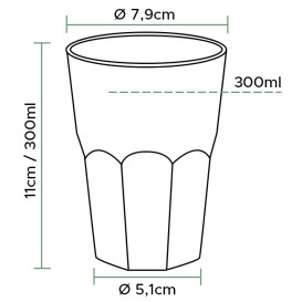 Bicchiere di Plastica "Deco" PS Trasparente 300 ml (30 Pezzi)