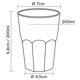 Bicchiere Plastica "Deco" PS Trasparente 200 ml (25 Pezzi)