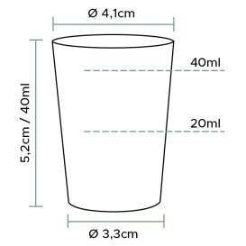 Bicchiere di Plastica Rigida Trasparente PS 40 ml (2000 Pezzi)