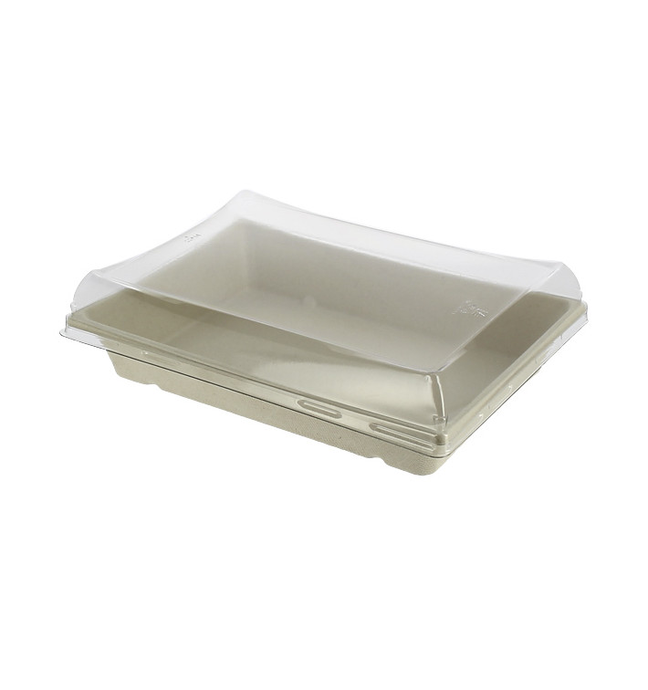 Vassoi Canna Zucchero con Coperchio 220x160x60mm (90 Pezzi) Vassoi Canna Zucchero con Coperchio 220x160x60mm (90 Pezzi)