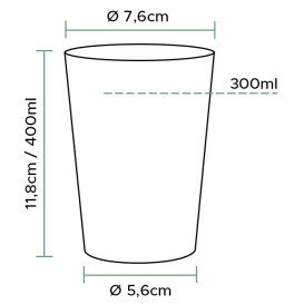 Bicchiere di Plastica Rigida Trasparente PS 400ml  (25 Pezzi)