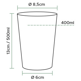 Bicchiere di Plastica Rigida Trasparente PS 500ml (50 Pezzi)