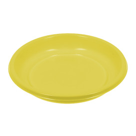 Piatto Fondo Riutilizzabile Economico PS Giallo Ø20,5cm (25 Pezzi)