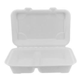 Contenitori Canna da Zucchero Bianco 2S 23x15x7,5cm (250 Pezzi)