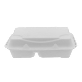 Contenitori Canna da Zucchero Bianco 2S 23x15x7,5cm (250 Pezzi)