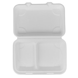 Contenitori Canna da Zucchero Bianco 2S 23x15x7,5cm (250 Pezzi)