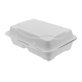 Contenitori Canna da Zucchero Bianco 2S 23x15x7,5cm (50 Pezzi)