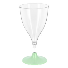 Tazza di PS riutilizzabile acqua/vino Verde piede 200ml 2P (48 unità)