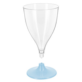 Tazza di PS riutilizzabile acqua/vino Blu piede 200ml 2P (48 unità)