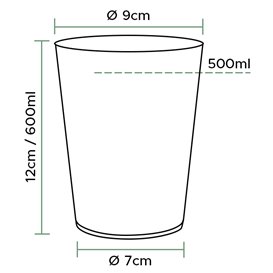 Bicchiere di Plastica Rigida PP 600 ml (25 Pezzi)