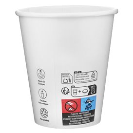Bicchiere di Carta 9 Oz/280ml Bianco Ø8,0cm (600 Pezzi)