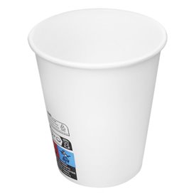 Bicchiere di Carta 9 Oz/280ml Bianco Ø8,0cm (600 Pezzi)