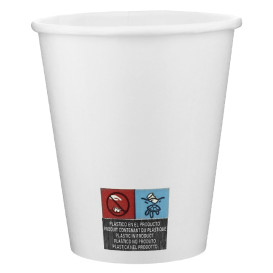 Bicchiere di Carta 9 Oz/280ml Bianco Ø8,1cm (50 Pezzi)