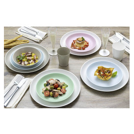 Piatto Riutilizzabile Durable PP Minerale Gringio Ø18cm (6 Pezzi)