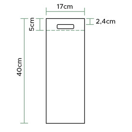 Sacchetto Non Tessuto per Bottiglia Bianco 17+10x40cm (25 Pezzi)