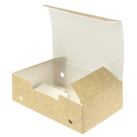 Contenitore di Cibo Kraft 19,7x14x6,5cm 1800ml (25 Pezzi)